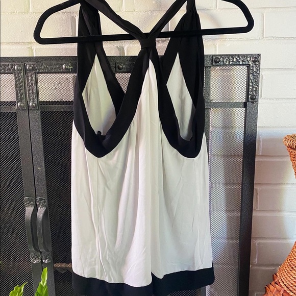 BCBGMaxAzria Black and White Professional Tie Tank - Picture 3 of 7